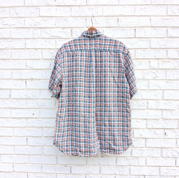 Alan Paine Linen Plaid Shirt Multicolor Large - Picture 5 of 5